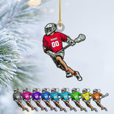 AOVL Personalized Lacrosse Ornament Lacrosse Christmas Ornament Lacrosse Ornaments for Christmas Tree Lacrosse Gifts Lacrosse Coach Gifts Lacrosse Player Gift Sport Fan (Lacrosse 5)